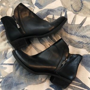 Worn 2x black Lucky Brand Booties, size 8.